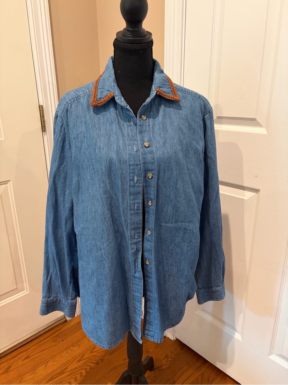 Willow Bend Denim Shirt with embellished Collar